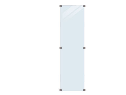 Plus hoher hoch Glaszaun Klarglas 55,4 x 176 cm