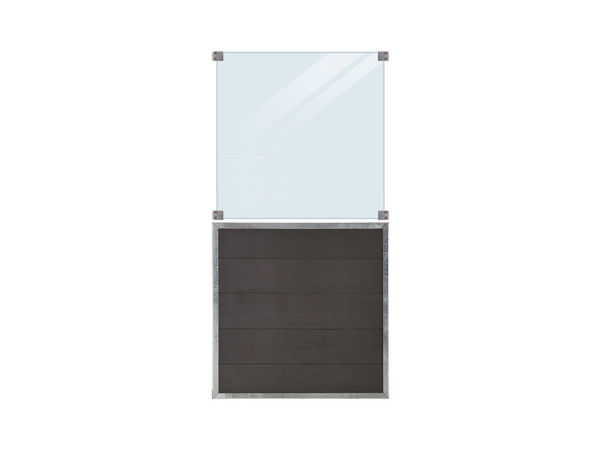 Plus Futura WPC Zaun mit Glas 90 x 180 cm