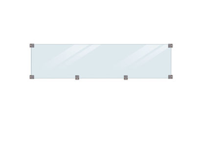 Plus Klink - Plank Glaszaun gehärtet klar Glaselement mit Beschlag - druckimprägniert Länge 174 cm