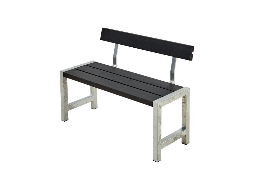 Plus Cafébank mit Rückenlehne Kiefer-Fichte schwarz 127 cm bestellen