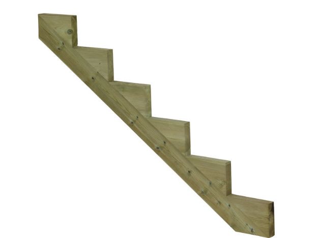 Plus Treppenwange 6-stufig Kiefer druckimprägniert 150 x 102 cm Ambiente im Garten
