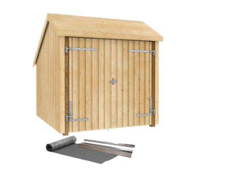 Zeige Details für Plus Fahrradunterstand unbehandelt mit Doppeltür - Dachpappe - Aluleiste Bild von Plus Fahrradunterstand unbehandelt mit Doppeltür - Dachpappe - Aluleiste