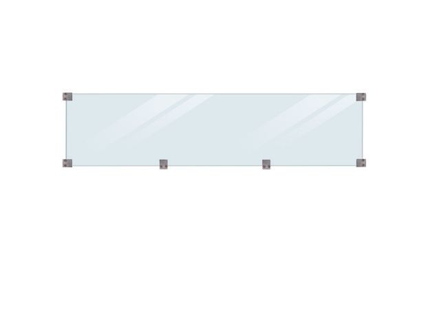 Picture of Plus Klink - Plank Glaselement mit Beschlägen und druckimprägnierter Holzleiste 174 cm