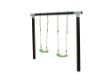 Plus Cubic Schaukelgestell mit 2 limefarbenen Schaukeln 268 x 9 x 209 cm schwarz