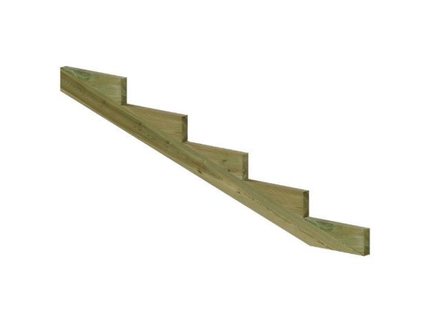 Bild von Plus Treppenwange 19 Grad Holz druckimprägniert 5 Stufen 195 x 65 cm