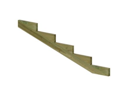 Show details for Plus stair stringer 5-steps 19 degrees pine pressure-treated 195 x 65 cm Picture of Plus stair stringer 5-steps 19 degrees pine pressure-treated 195 x 65 cm