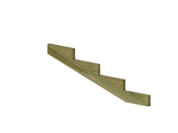 Bild von Plus Treppenwange 19 Grad Holz druckimprägniert 4 Stufen 156 x 52 cm