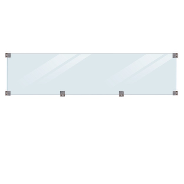 Bild von Plus Klink - Plank Glaselement mit Beschlägen und schwarzer Holzleiste 174 cm