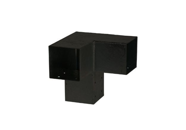 Bild von Plus Cubic Doppel-Eckbeschlag schwarz für 9 x 9 cm