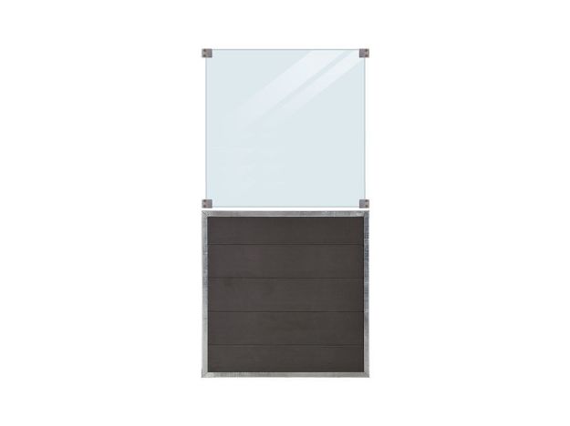 Picture of Plus Futura WPC Zaun mit Glas 90 x 180 cm