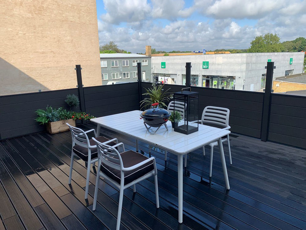Plus Futura WPC Zaun mit Glas 90 x 180 cm bestellen plusgarten