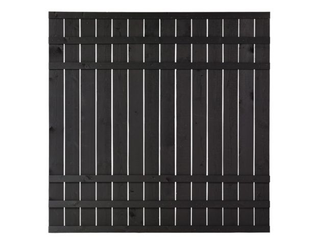 Plus Rustik Sichtschutzzaun schwarz 180 x 180 cm