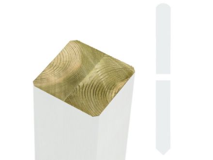 Zeige Details für Plus Premium Leimholzpfosten Rundkopf mit Spitze NTR-A 9 x 9 x 240 cm weiss Bild von Plus Premium Leimholzpfosten Rundkopf mit Spitze NTR-A 9 x 9 x 240 cm weiss