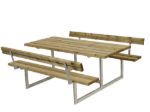Picture of Plus Basic picnic table with 2 backrests pressure-treated - 177 x 184 cm