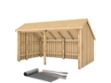 Plus Gartengebäude Multihaus offen 432 x 248 cm - Dachpappe und Aluleisten