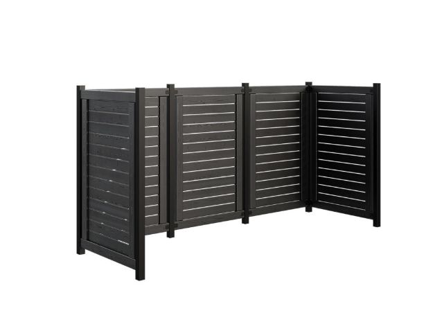 Plus Lund Mülltonnenverkleidung schwarz 245 x 85 x 124 cm