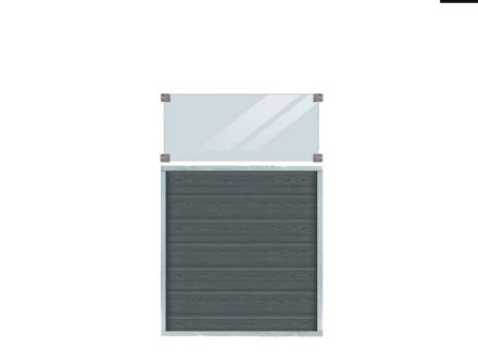 Plus Artura WPC Zaun mit Klarglas 90 x 135 cm Plus Artura WPC Zaun mit Klarglas 90 x 135 cm