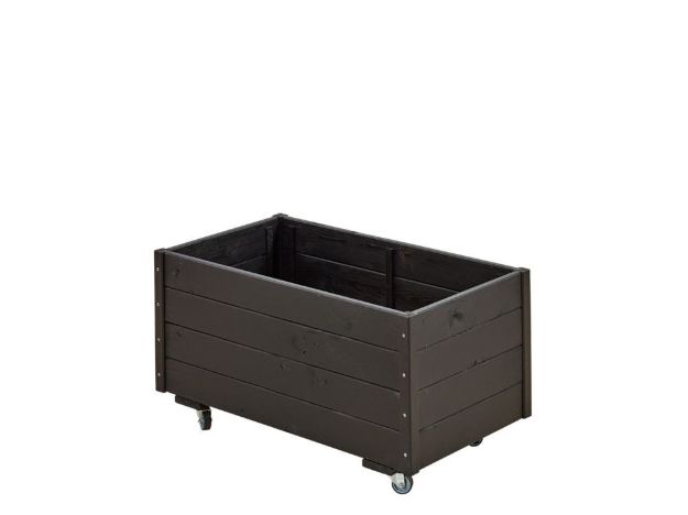Plus rollbarer Pflanzkasten Fichte-Kiefer schwarz 88 x 48 x 47 cm