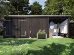 Plus Gartengebäude Nordic Multihaus ein Drittel offen mit Doppeltor 635 x 218 cm
