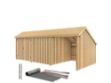 Plus Gartengebäude Multihaus ein Drittel offen mit Doppeltor 635 x 248 cm - Dachpappe, Aluleisten und Bodenanker