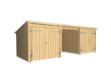 Plus Gartengebäude Nordic Multihaus zwei Doppeltore aussen 635 x 218 cm - Dachpappe und Aluleisten
