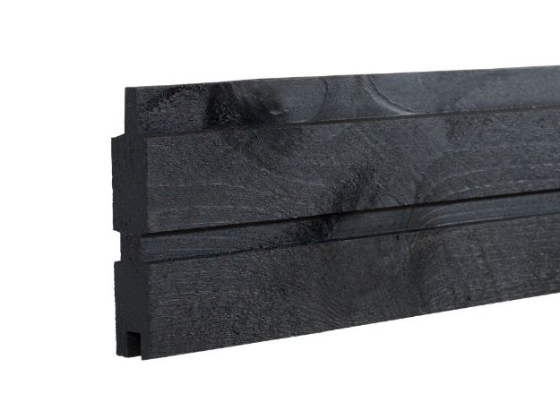 Picture of Plus Plank Profilbrett Kiefer-Fichte schwarz 177  x 2,5 x 14 cm