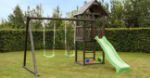 Bild von Plus Play Spielturm mit Schaukelbalken und grüner Rutsche 460 x 395 x 200 cm