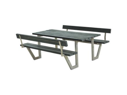 Plus Wega Kombimöbel mit 2 Rückenlehnen Retex Upcycling grau 177 cm Plus Wega Kombimöbel mit 2 Rückenlehnen Retex Upcycling grau 177 cm