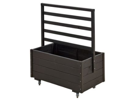 Plus rollbarer Pflanzkasten mit Spalier Fichte-Kiefer schwarz 88 x 48 x 105 cm Plus rollbarer Pflanzkasten mit Spalier Fichte-Kiefer schwarz 88 x 48 x 105 cm