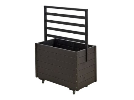 Plus rollbarer Pflanzkasten mit Spalier Fichte-Kiefer schwarz 88 x 48 x 124 cm Plus rollbarer Pflanzkasten mit Spalier Fichte-Kiefer schwarz 88 x 48 x 124 cm