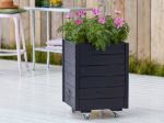 Bild von Plus rollbarer Pflanzkasten mit Spalier schwarz 88 x 48 x 124 cm