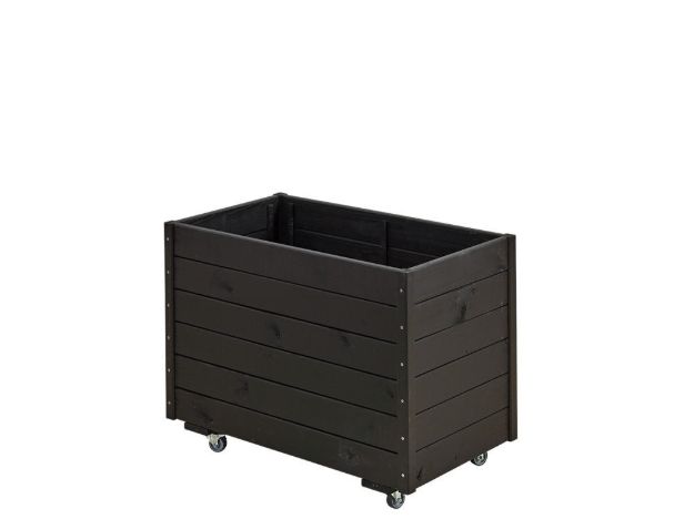 Plus rollbarer Pflanzkasten Fichte-Kiefer schwarz 88 x 48 x 66 cm