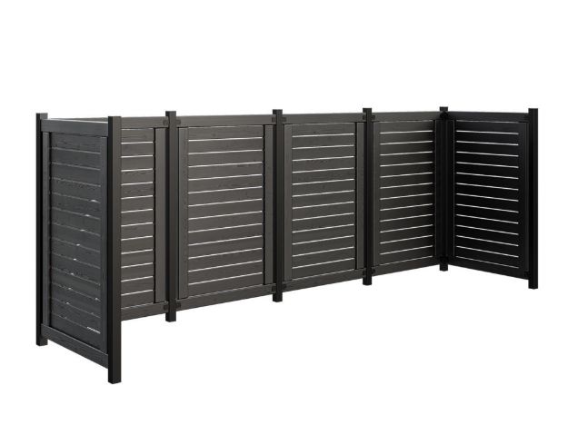 Plus Lund Mülltonnenverkleidung schwarz 325 x 85 x 124 cm