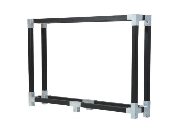 Plus Cubic Kaminholzregal mit Premiumpfosten 50 x 188 x 286 cm schwarz farbgrundiert