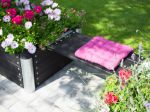 Bild von Plus Bank für Cubic - Pipe schwarz mit Beschlägen 37 x 120 cm K2025