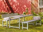 Bild von Plus Plankengarnitur 186 cm mit Tisch und 2 Bänken graubraun
