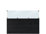 Plus Plank Profilzaun mit Glas und Fichte schwarz 174 x 125 cm