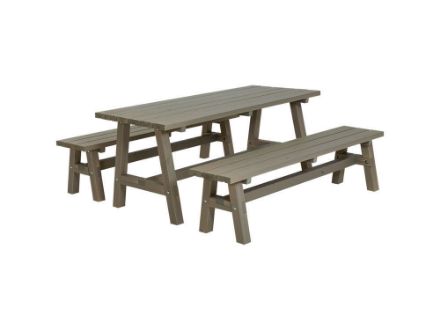 Plus Country Plankengarnitur 177 cm Tisch und Bänke graubraun  Plus Country Plankengarnitur 177 cm Tisch und Bänke graubraun