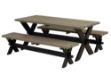 Plus Nostalgi Plankengarnitur 177 cm schwarz - graubraun Tisch und 2 Bänke