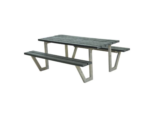 Plus Wega Picknicktisch Retex Upcycling grau 177 cm