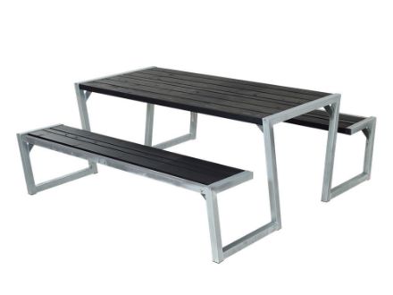 Plus Zigma Picknicktisch Kiefer-Fichte schwarz 176 cm Plus Zigma Picknicktisch Kiefer-Fichte schwarz 176 cm