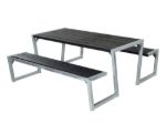 Plus Zigma Picknicktisch Kiefer-Fichte schwarz 176 cm