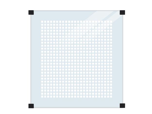 Plus Glaszaun mit Siebdruck für runde Pfosten 90 x 91 cm