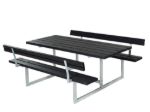 Plus Basic Picknicktisch mit 2 Rückenlehnen Kiefer-Fichte schwarz 177 x 184 cm