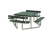 lus Twist Sitzgruppe Picknicktisch mit 2 Rückenlehnen Retex Upcycling grün 204 cm