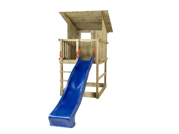 Picture of Plus Play Spielturm mit Dach und blauer Rutsche 350 x 132 x 283 cm
