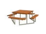 Plus Twist Sitzgruppe Picknicktisch Kiefer-Fichte teakfarben 204 cm