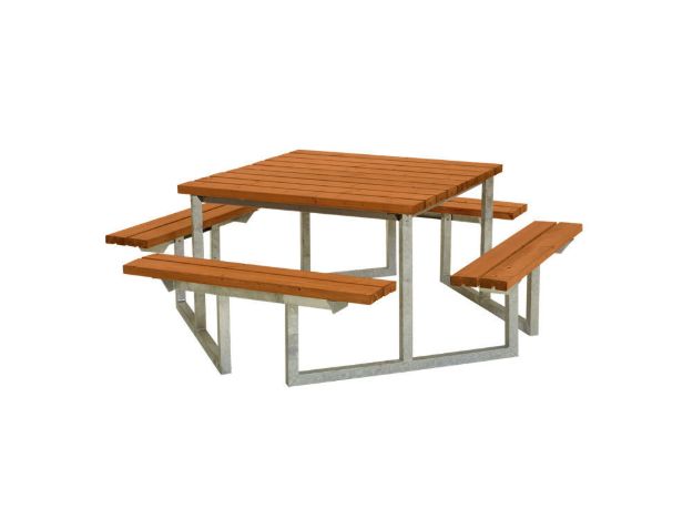 Plus Twist Sitzgruppe Picknicktisch Kiefer-Fichte teakfarben 204 cm