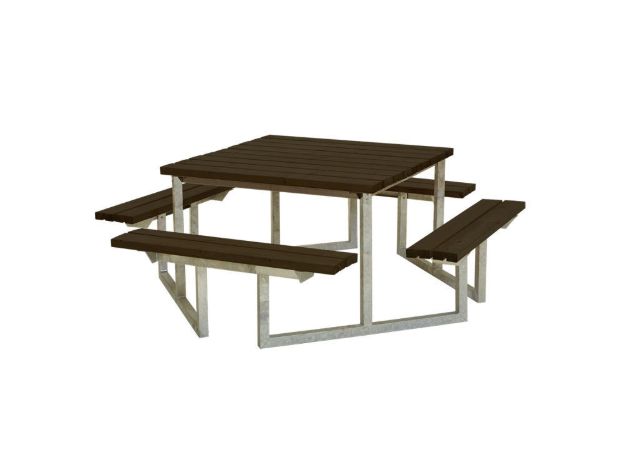 Plus Twist Sitzgruppe Picknicktisch Kiefer-Fichte schwarz 204 cm