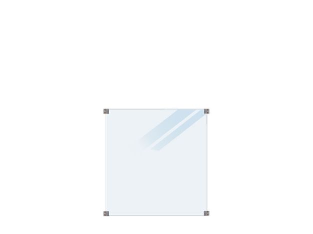 Plus Verbundglaszaun satiniert 90 x 91 cm für quadratische Pfosten